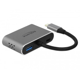 DeLOCK 64074 hub de interface USB 3.2 Gen 1 (3.1 Gen 1) Type-C Cinzento
