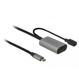 DeLOCK 85392 cabo USB 5 m 3.2 Gen 1 (3.1 Gen 1) USB C Preto, Cinzento