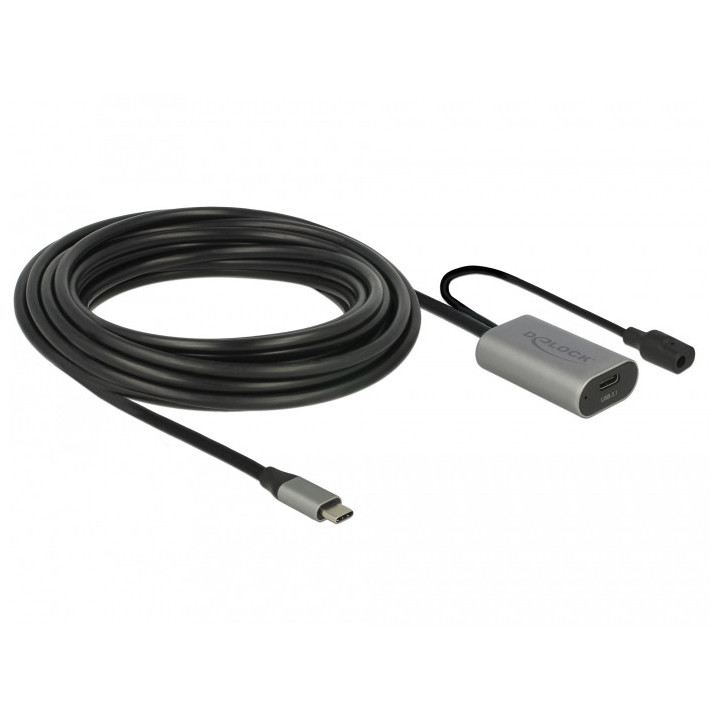 DeLOCK 85392 cabo USB 5 m 3.2 Gen 1 (3.1 Gen 1) USB C Preto, Cinzento
