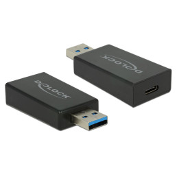 DeLOCK 65689 cabo de interface adaptador de género USB 3.1 Gen 2 Type-A USB 3.1 Gen 2 USB Type-C Preto