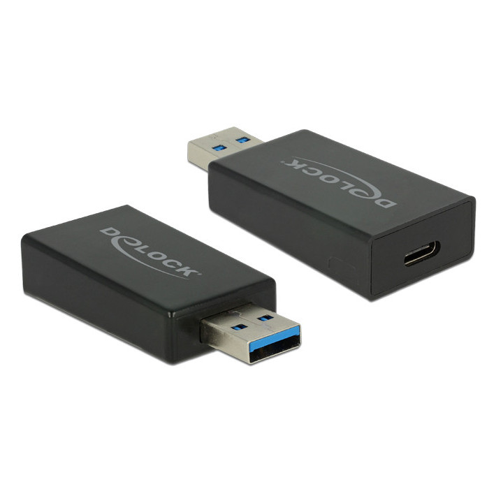 DeLOCK 65689 cabo de interface adaptador de género USB 3.1 Gen 2 Type-A USB 3.1 Gen 2 USB Type-C Preto
