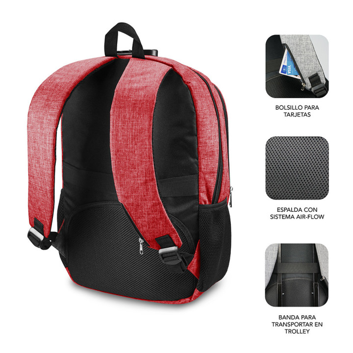 SUBBLIM SUB-BP-1UL0002 mochila Vermelho Oxford