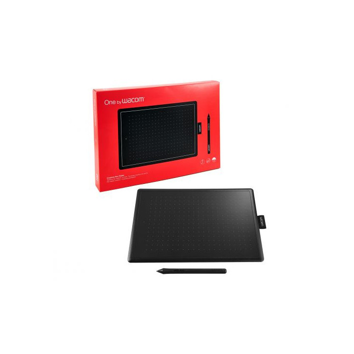 Wacom One by Medium mesa digitalizadora Preto, Vermelho 2540 lpi 216 x 135 mm USB
