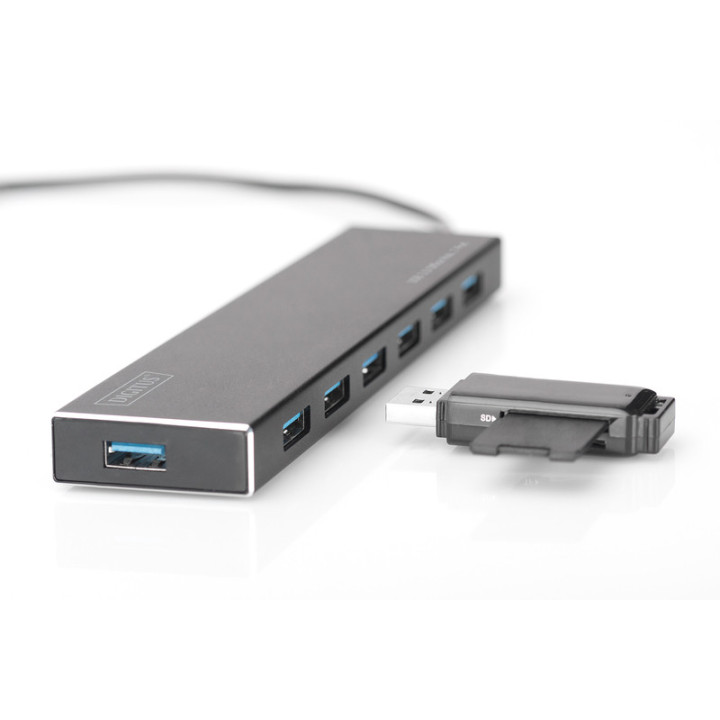 Digitus DA-70241-1 hub de interface USB 3.2 Gen 1 (3.1 Gen 1) Type-A 5000 Mbit s Cinzento
