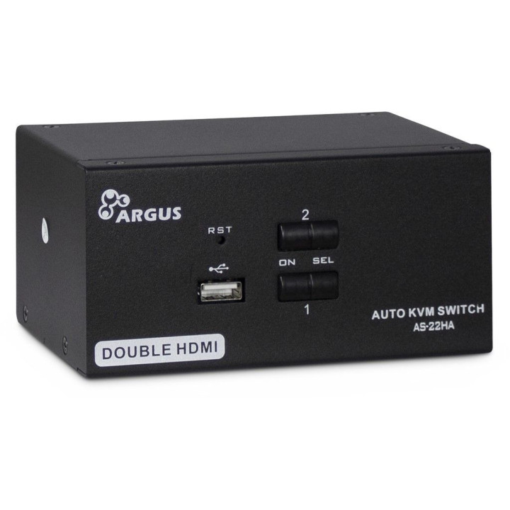 Inter-Tech AS-22HA HDMI chaveador KVM Preto
