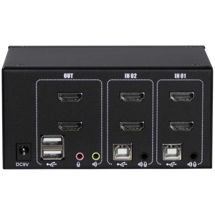 Inter-Tech AS-22HA HDMI chaveador KVM Preto