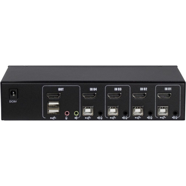 Inter-Tech AS-41HA HDMI chaveador KVM Preto