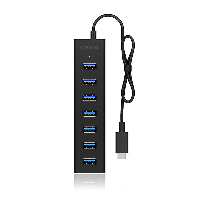 ICY BOX IB-HUB1700-C3 hub de interface USB 3.2 Gen 1 (3.1 Gen 1) Type-C 5000 Mbit s Preto