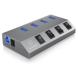 ICY BOX IB-HUB1405 USB 3.2 Gen 1 (3.1 Gen 1) Type-B 5000 Mbit s Antracite