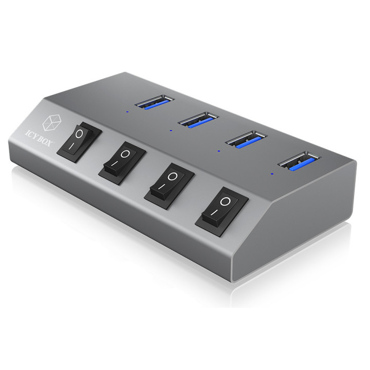 ICY BOX IB-HUB1405 USB 3.2 Gen 1 (3.1 Gen 1) Type-B 5000 Mbit s Antracite