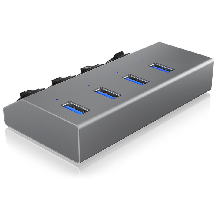 ICY BOX IB-HUB1405 USB 3.2 Gen 1 (3.1 Gen 1) Type-B 5000 Mbit s Antracite