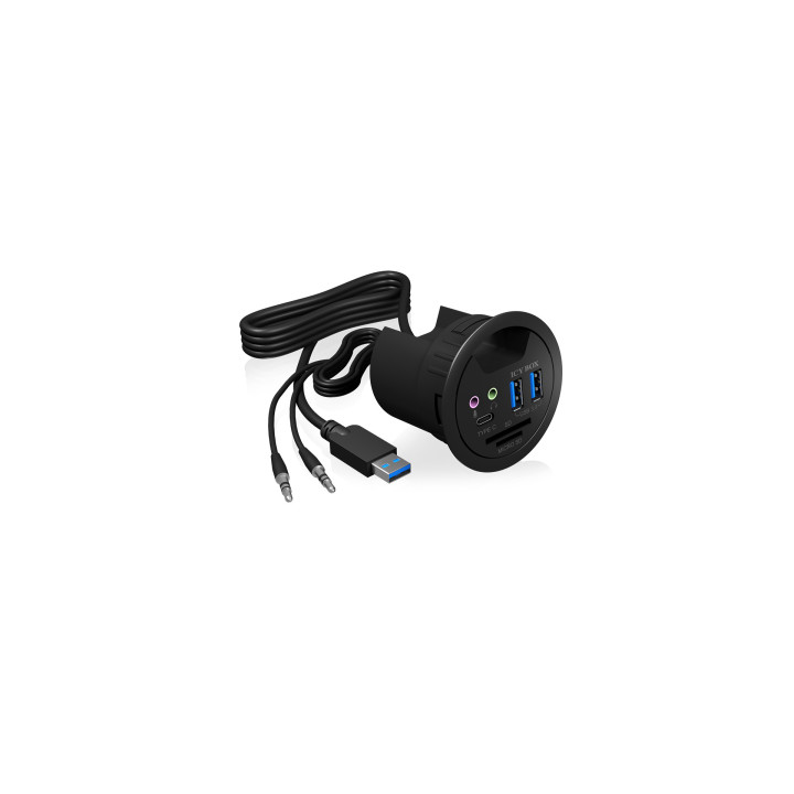 ICY BOX IB-HUB1404A USB 3.2 Gen 1 (3.1 Gen 1) Type-A 5000 Mbit s Preto
