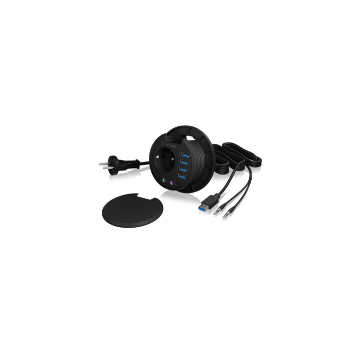 ICY BOX IB-HUB1430 USB 3.2 Gen 1 (3.1 Gen 1) Type-A 5000 Mbit s Preto