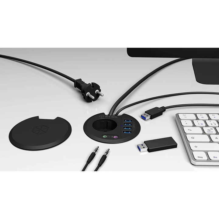 ICY BOX IB-HUB1430 USB 3.2 Gen 1 (3.1 Gen 1) Type-A 5000 Mbit/s Preto
