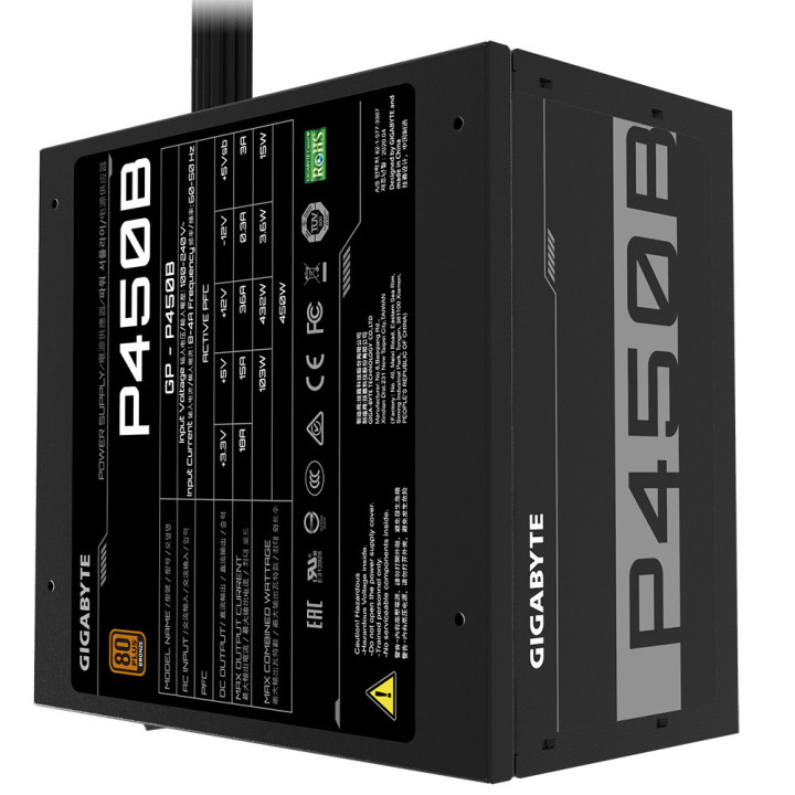 Gigabyte P450B fonte de alimentação 450 W 20+4 pin ATX ATX Preto