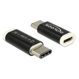 DeLOCK 65678 cable gender changer USB 2.0-C USB 2.0 Micro-B Preto, Branco