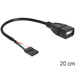 DeLOCK 83291 cable gender changer USB 2.0-A 4pin Preto