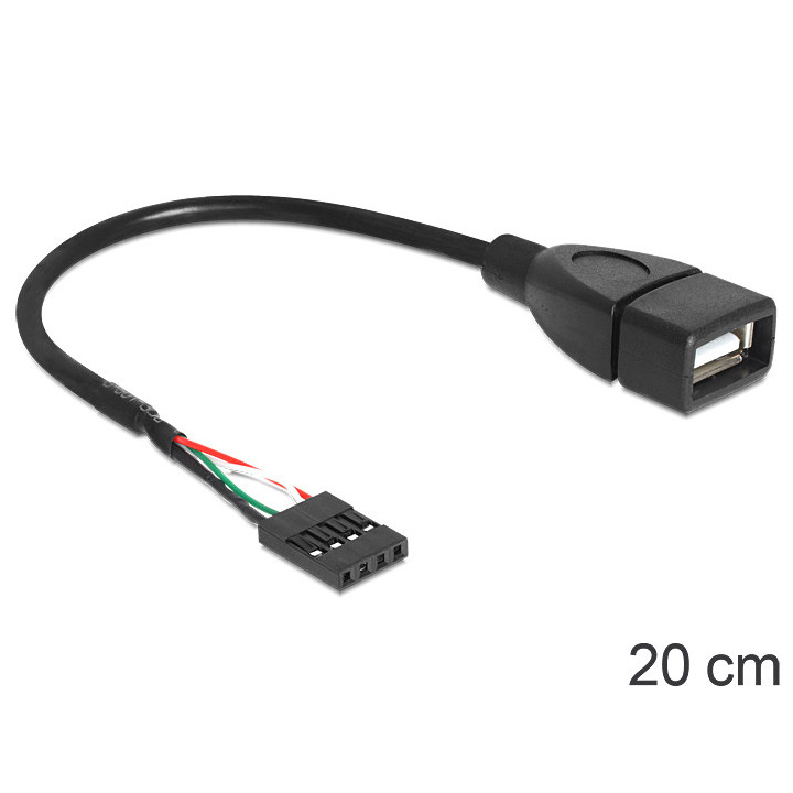 DeLOCK 83291 cable gender changer USB 2.0-A 4pin Preto