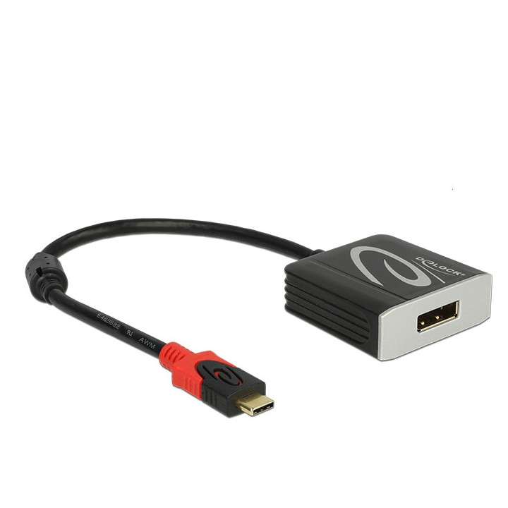 DeLOCK 63312 cable gender changer USB Type-C Displayport Preto