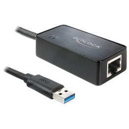 DeLOCK 62121 cable gender changer USB3.0-A RJ45 Preto