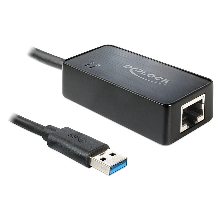 DeLOCK 62121 cable gender changer USB3.0-A RJ45 Preto