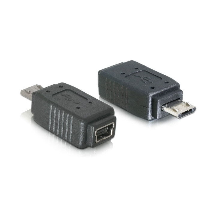 DeLOCK Adapter USB micro-B male to mini USB 5-pin mini USB 5p Preto