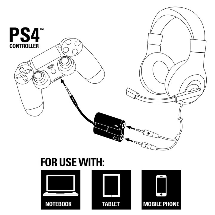 Sharkoon PMP35 cable gender changer 3.5 mm stereo jack 3.5 mm Preto