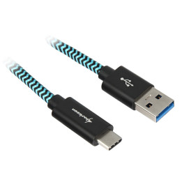 Sharkoon USB A 3.1 p/ USB Type C Connector Blue-Gray 1m