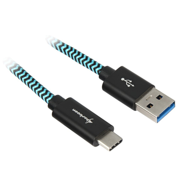 Sharkoon USB A 3.1 p/ USB Type C Connector Blue-Gray 1m