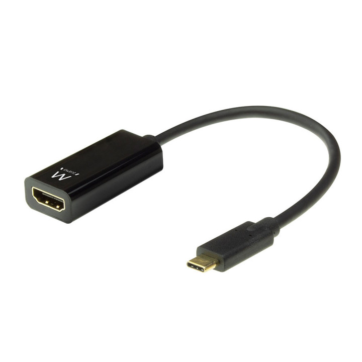 Ewent EW9823 adaptador de cabo de vídeo 0,15 m USB Type-C HDMI Type A (Standard) Preto