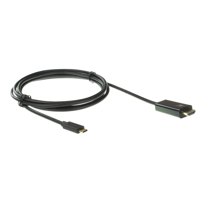 Ewent EW9824 adaptador de cabo de vídeo 2 m USB Type-C HDMI Type A (Standard) Preto