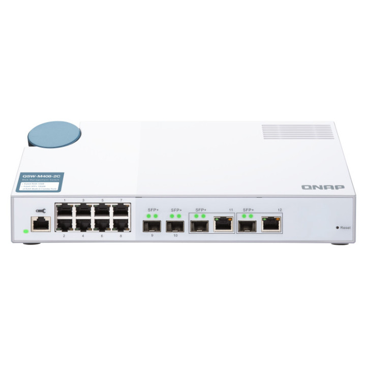 QNAP QSW-M408-2C switch de rede Gerido L2 10G Ethernet (100 1000 10000) Branco