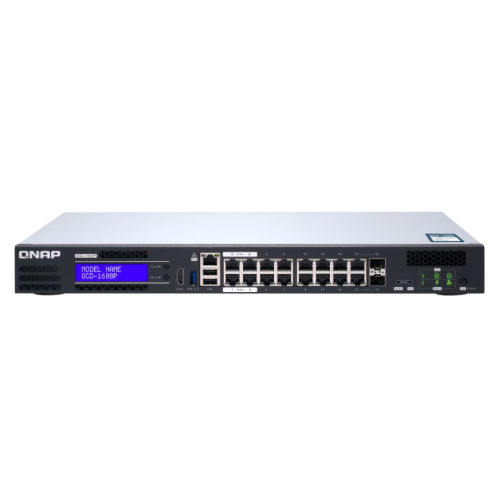 QNAP QGD-1600P Gerido Gigabit Ethernet (10 100 1000) Power over Ethernet (PoE) Preto, Cinzento