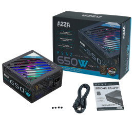 Azza Fonte de alimentação 650W ARGB ATX 80 Plus Bronze - PSAZ