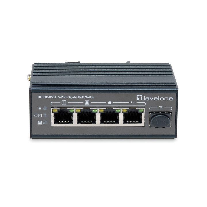 LevelOne IGP-0501 switch de rede Gigabit Ethernet (10 100 1000) Power over Ethernet (PoE) Preto