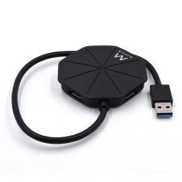 Ewent EW1138 hub de interface USB 3.2 Gen 1 (3.1 Gen 1) Type-A 5000 Mbit s Preto