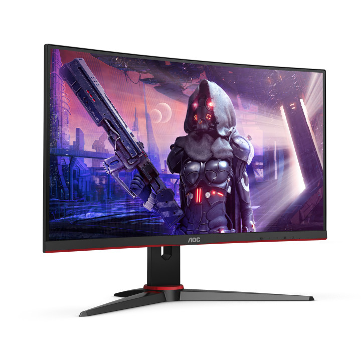 AOC C24G2AE BK monitor de ecrã 59,9 cm (23.6") 1920 x 1080 pixels Full HD LED Preto, Vermelho