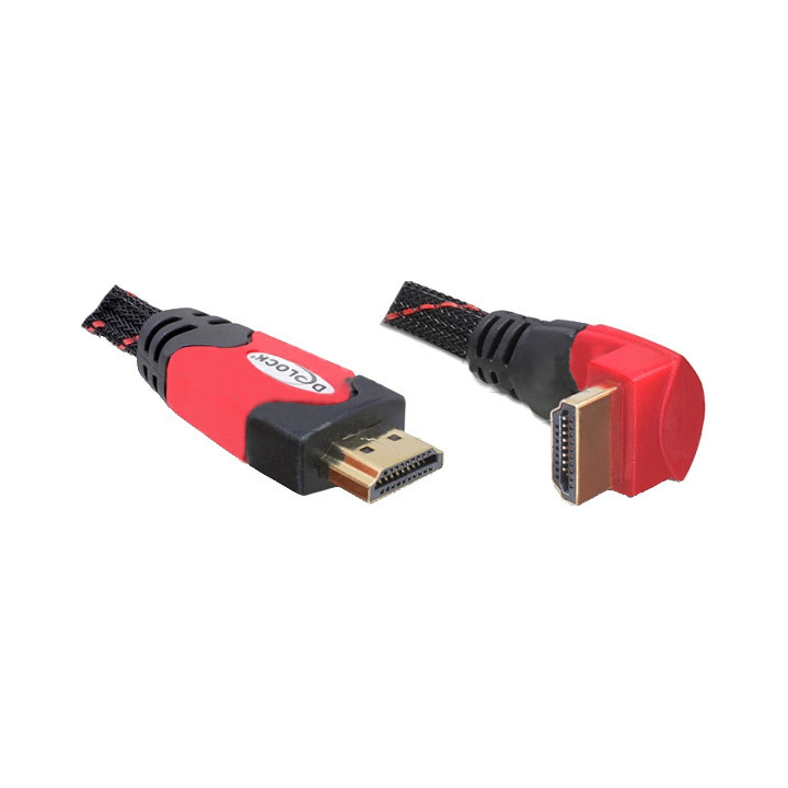 DeLOCK 2m HDMI cabo HDMI HDMI Type A (Standard) Preto, Vermelho