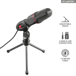 Trust GXT 212 Preto, Vermelho Microfone para PC