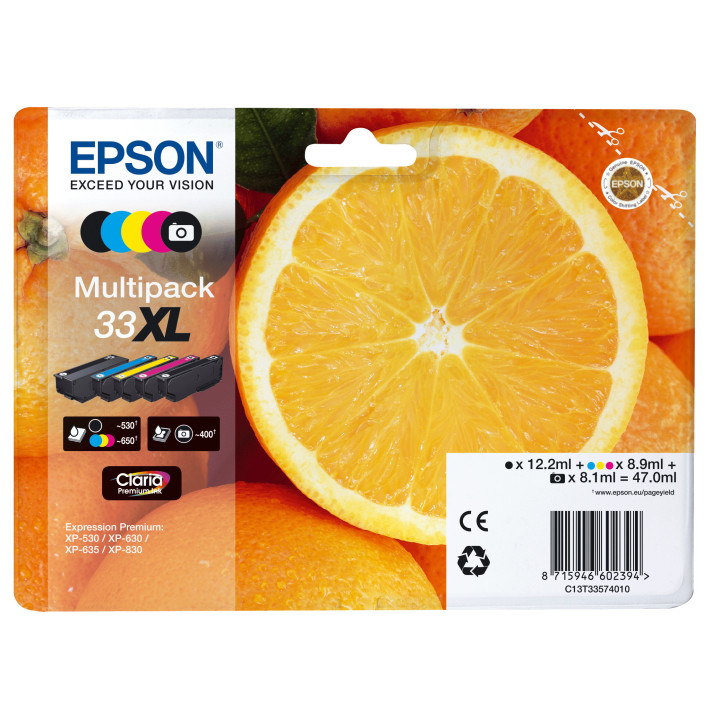 Epson Oranges C13T33574011 tinteiro 1 unidade(s) Original Rendimento alto (XL) Preto, Ciano, Magenta, Foto preto, Amarelo