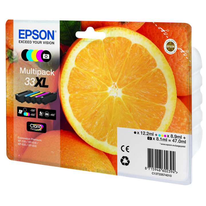 Epson Oranges C13T33574011 tinteiro 1 unidade(s) Original Rendimento alto (XL) Preto, Ciano, Magenta, Foto preto, Amarelo