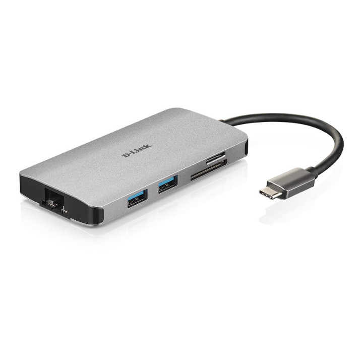 D-Link DUB-M810 base & duplicador de portas Com fios Thunderbolt 3 Prateado