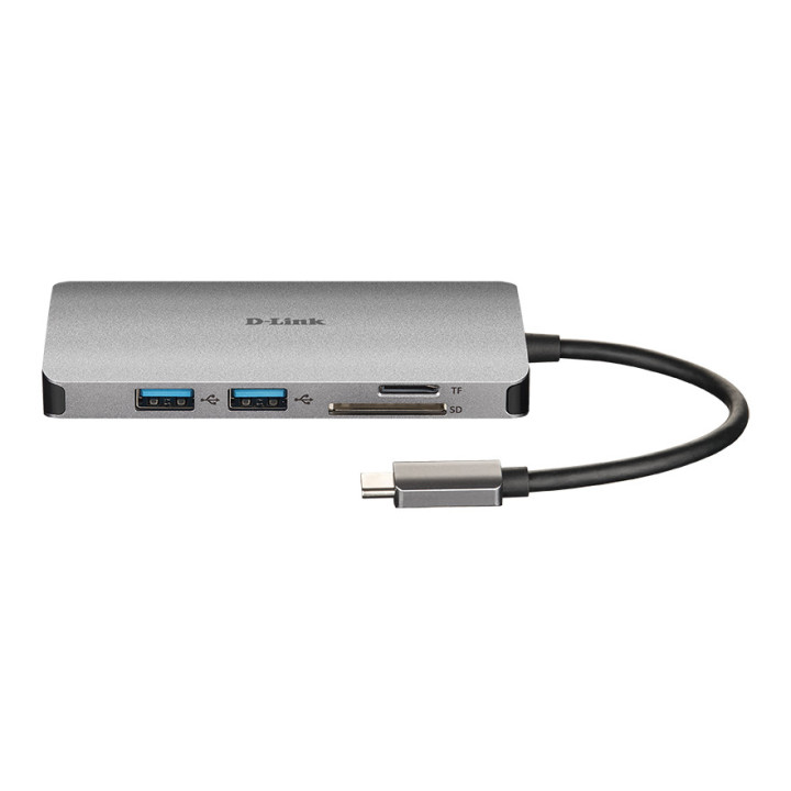 D-Link DUB-M810 base & duplicador de portas Com fios Thunderbolt 3 Prateado