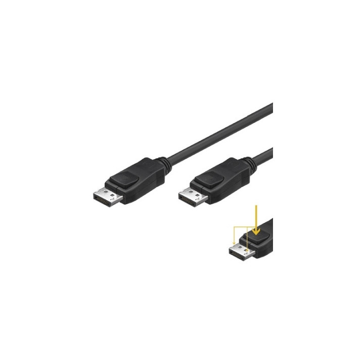 Ewent EW-140100-020-N-P cabo DisplayPort 2 m Preto