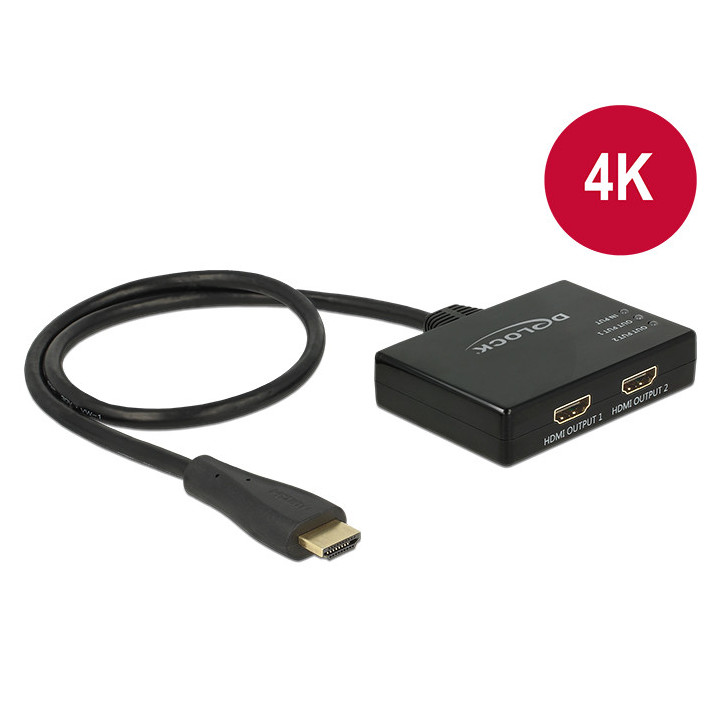 Delock HDMI Splitter 1xHDMI in p/ 2xHDMI out 4K 30 Hz
