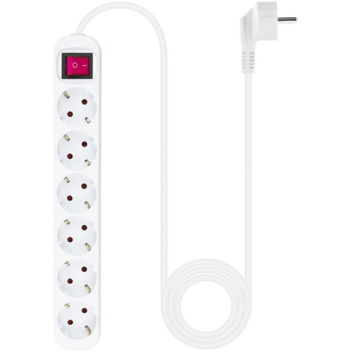 Nanocable Régua 6 Tomadas com switch 1.4 M Branco