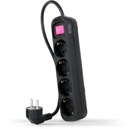 Nanocable Régua 4 Tomadas com switch 1.4 M Preto