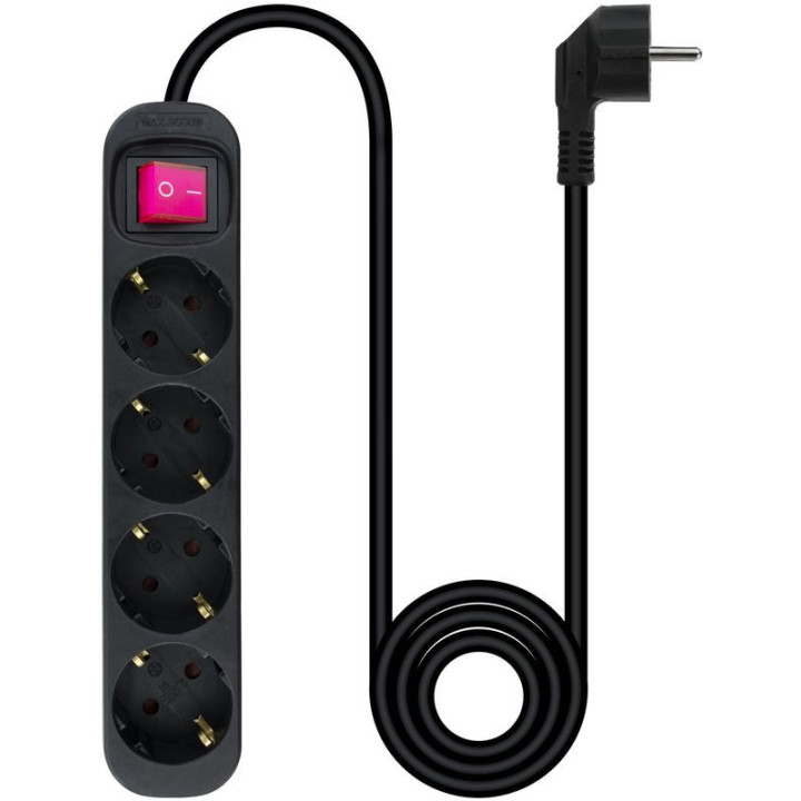 Nanocable Régua 4 Tomadas com switch 1.4 M Preto