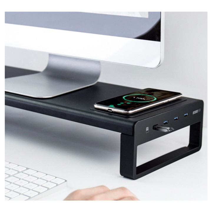 iggual Suporte para monitor c/ HUB USB 3.0 e Carregador Wireless