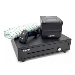 Pack POS APPROX 4180 - Impressora POS80AMUSE + Gaveta CASH01 + Scanner LS02AS + Rolo Preto